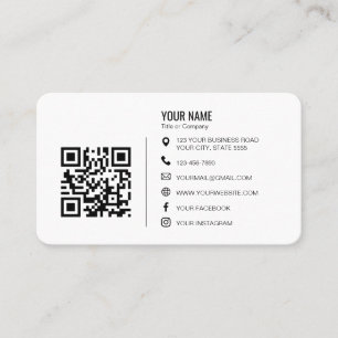 Carte De Visite Code QR de logo d'entreprise professionnel minimal