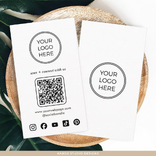 Carte De Visite Code QR de logo professionnel minimaliste moderne