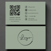 Code QR de logo vert sauge créateur de contenu