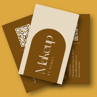 Carte De Visite Code QR de Maquilleur pour Arche en Terracotta