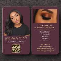 Code QR de maquilleuse Luxe Bourgogne Or Beauté