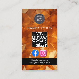 Carte De Visite Code QR de médias sociaux Moderne Pro Minimaliste 