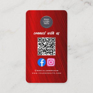 Carte De Visite Code QR de médias sociaux Moderne Pro Minimaliste 