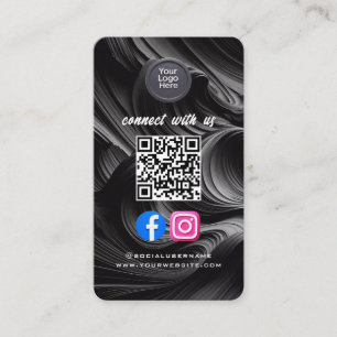 Carte De Visite Code QR de médias sociaux Moderne Pro Minimaliste 