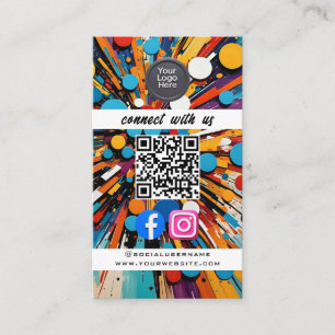 Carte De Visite Code QR de médias sociaux Moderne Pro Minimaliste