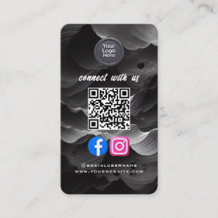 Carte De Visite Code QR de médias sociaux Moderne Pro Minimaliste