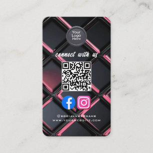Carte De Visite Code QR de médias sociaux Moderne Pro Minimaliste