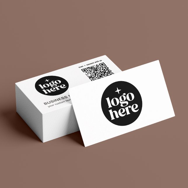 Carte De Visite Code QR de médias sociaux pour une connexion profe (Card shown in standard size, choose size, paper, and corner style.)
