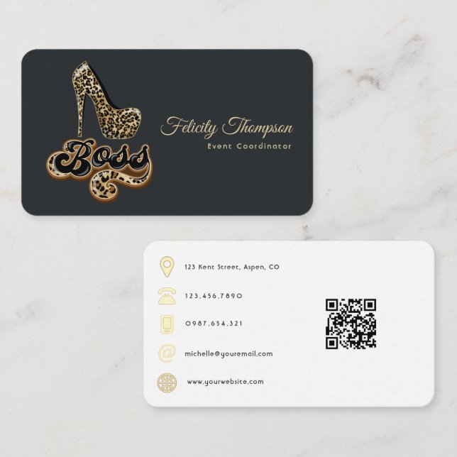 Carte De Visite Code QR de mode (Devant / Derrière)