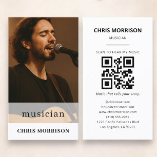 Carte De Visite Code QR de musicien Photo