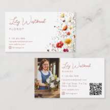 Code QR de photo de script de fleur sauvage à l'aq