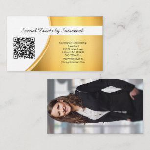 Carte De Visite Code QR de photo personnalisée pour l'or professio