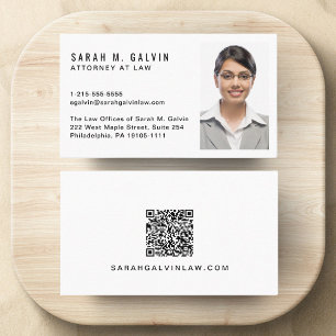 Carte De Visite Code QR de photo professionnelle