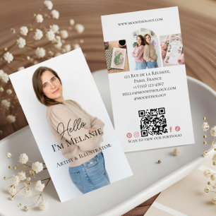 Carte De Visite Code QR de photo professionnelle de designer graph
