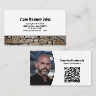Carte De Visite Code QR de photo professionnelle mur de pierre