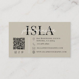 Carte De Visite Code QR de photographe moderne