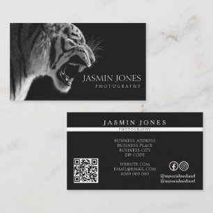 Carte De Visite Code QR de photographie de faune noire