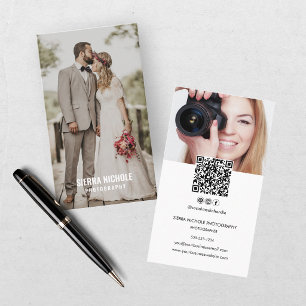 Carte De Visite Code QR de photographie moderne