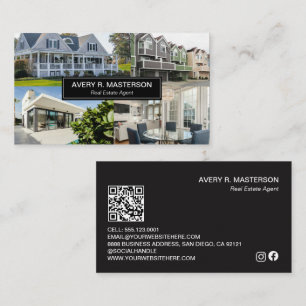 Carte De Visite Code QR de photos de biens immobiliers modernes pe