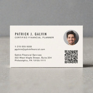 Carte De Visite Code QR de planificateur financier certifié CFP Ph