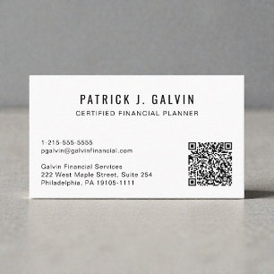 Carte De Visite Code QR de planificateur financier CFP