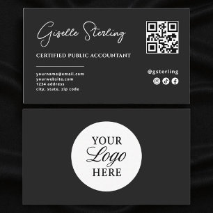 Carte De Visite Code QR de préparation de comptabilité fiscale CPA