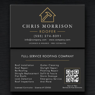 Carte De Visite Code QR de professionnel de la toiture