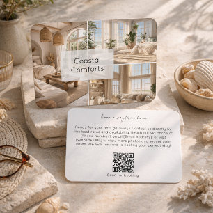 Carte De Visite Code QR de propriété de location de cabine moderne