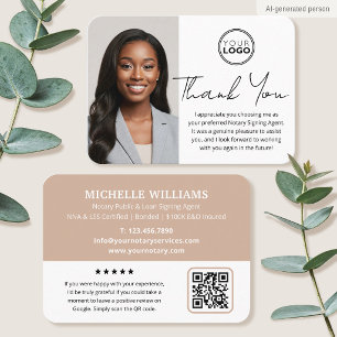 Carte De Visite Code QR de remerciement photo de notaire public mo