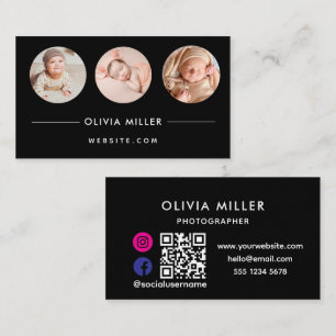Carte De Visite Code QR de Réseaux Sociaux Modernes Portrait Min