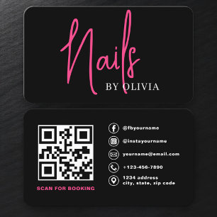 Carte De Visite Code QR de réservation pour technicien en onglerie