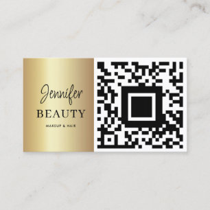 Carte De Visite Code QR de salon de beauté d'artiste maquillage mo