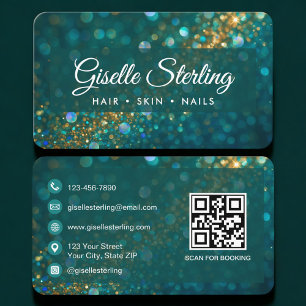 Carte De Visite Code QR de salon de beauté professionnel