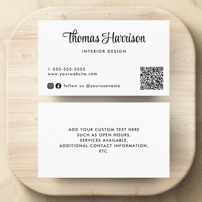 Carte De Visite Code QR de script élégant (Capture attention, make connections, and leave a lasting impression with our modern QR business card)