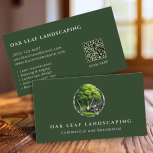 Carte De Visite Code QR de service de paysagisme d'entretien de pe