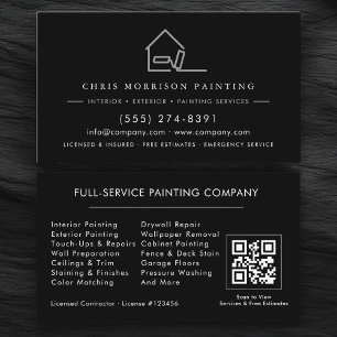 Carte De Visite Code QR de service de peinture professionnel Contr