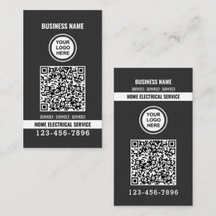 Carte De Visite Code QR de service électrique à domicile Logo trav