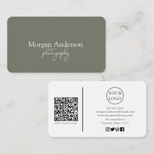 Carte De Visite Code QR de signature moderne Social