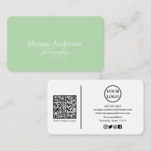 Carte De Visite Code QR de signature moderne sur les réseaux socia
