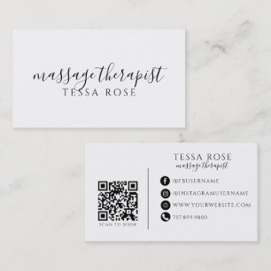 Carte De Visite Code QR de Thérapeute de Massage 