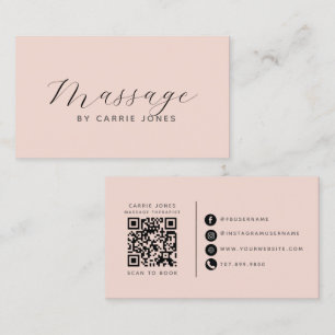 Carte De Visite Code QR de Thérapeute en Massage Minimaliste