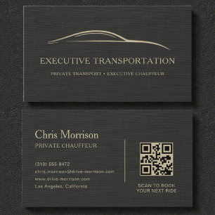 Carte De Visite Code QR de transport de voiture en lin de luxe noi