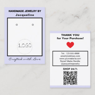 Carte De Visite Code QR des Boucles d'Oreilles Lavender Logo Jewel
