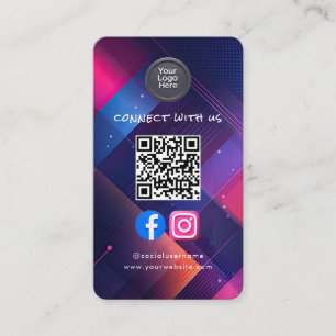Carte De Visite Code QR des médias sociaux Moderne Pro Minimaliste