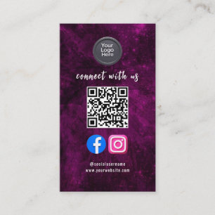 Carte De Visite Code QR des médias sociaux Moderne Pro Minimaliste