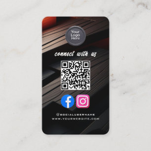 Carte De Visite Code QR des médias sociaux Moderne Pro Minimaliste