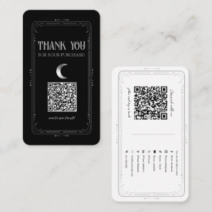Carte De Visite Code QR des médias sociaux occultes de Silver Moon