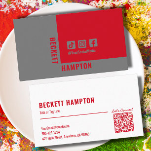 Carte De Visite Code QR des médias sociaux simples