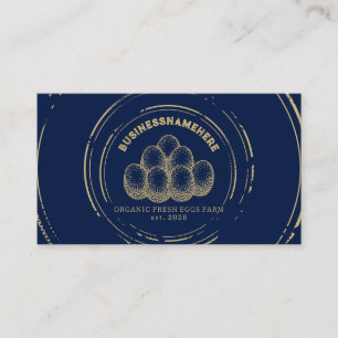 Carte De Visite Code QR des œufs de poule bleu foncé
