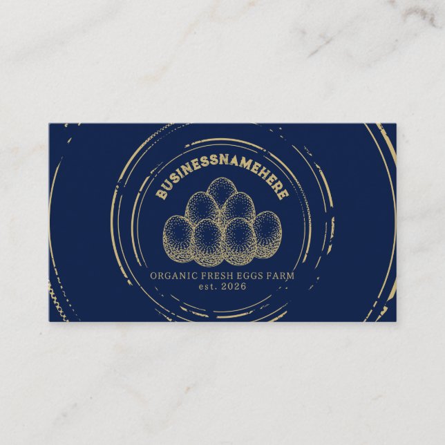 Carte De Visite Code QR des œufs de poule bleu foncé (Devant)